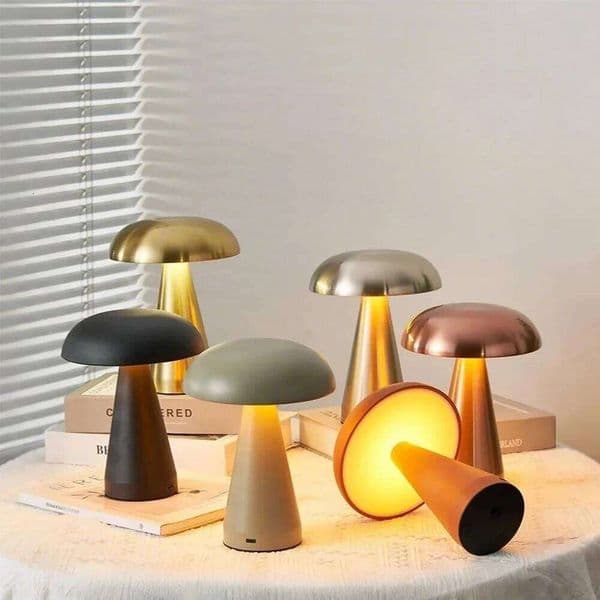 USB Metal mushroom desk lamp charging Living Room Restaurant bar casual learning atmosphere light Touch night H260224