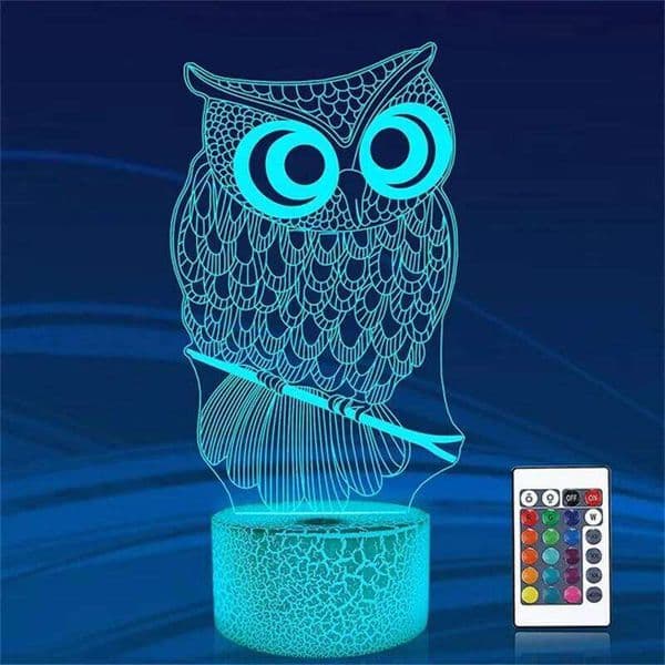 Animal Owl 3D Bedroom Cute Bird Toy Nightlight Creative New Strange Gift Desk Lamp USB Atmosphere Light H260224