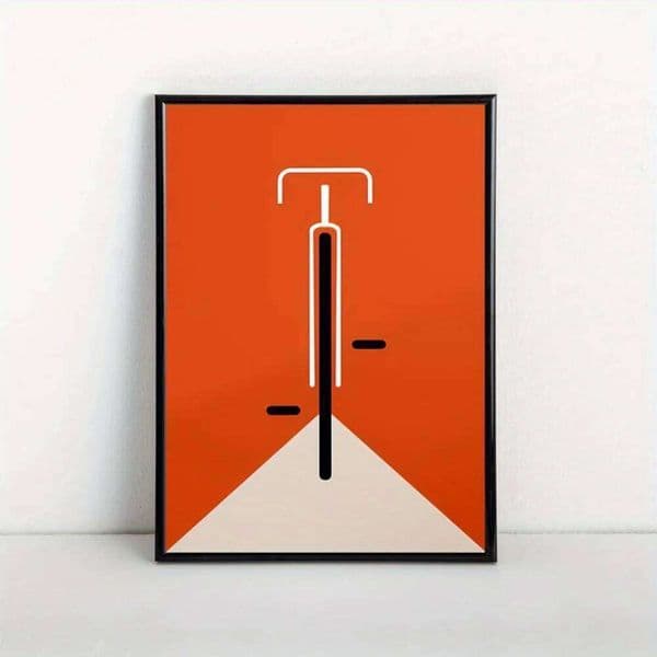 Vintage Bicycle Bauhaus Canvas Poster Frameless Mid-Century Illustration for Living Room,Bedroom Home Decor, Retro Wall Art 26H0225