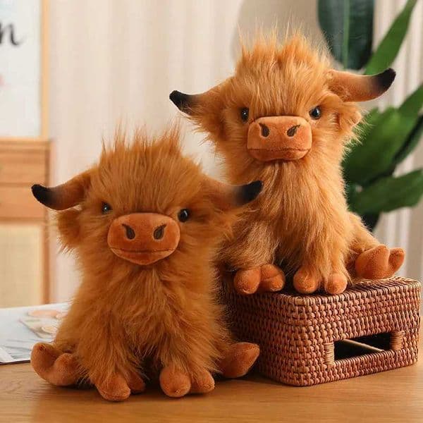 New Simulation Highland Cow Plush Animal Doll Soft Stuffed Highland Cow Plush Toy Lovely Kids Baby Gift Toy X260225