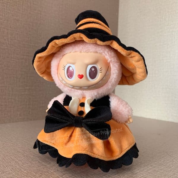 Labubu Halloween 4.0 Series 21cm Mokoko Magic of Pumpkin Vinyl Plus Doll Pendant yizhixing