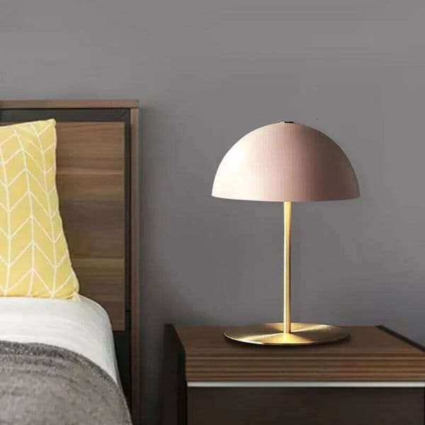 Simple Mushroom Shaped Table Villa Bedroom Bedside Pink Night Light Study American Style Desk Lamp H260224