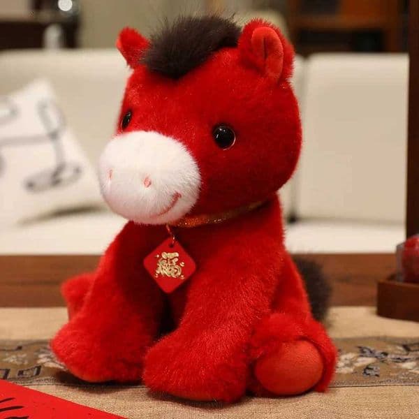2026 Chinese Horse Mascot Stuffed Animal Plush Stuffed Animal Toy New Year Blessing Souvenir Chinese Year of The Horse X260225