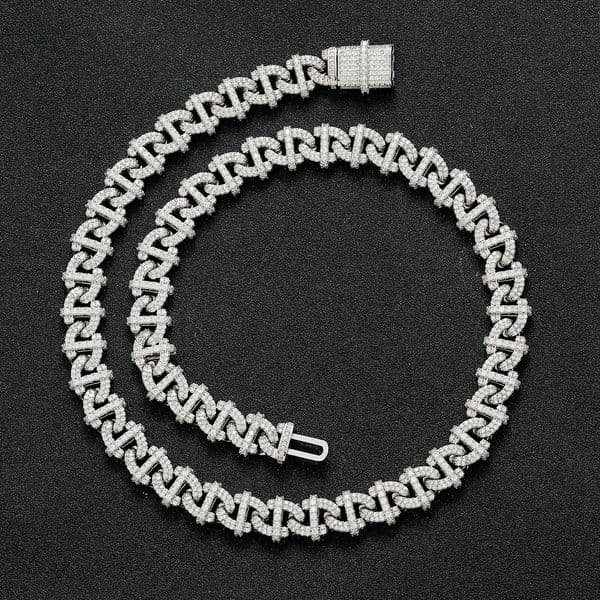Hip-hop style new 10mm wide Cuban unique geometric shape men's necklace, collarbone chain,