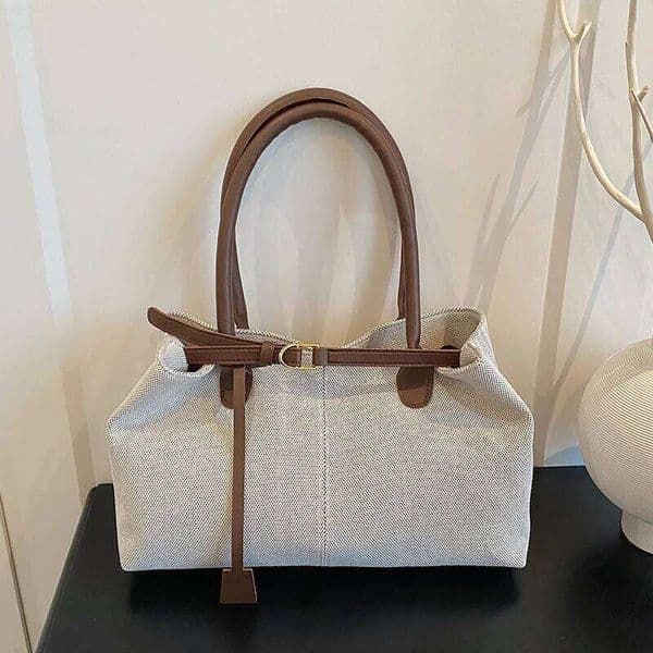 Retro Large Capacity Shoulder Tote Bag Women Durable Material Travel Commuter Handbag Suitable for Fitness Swimming Shopping Z260225