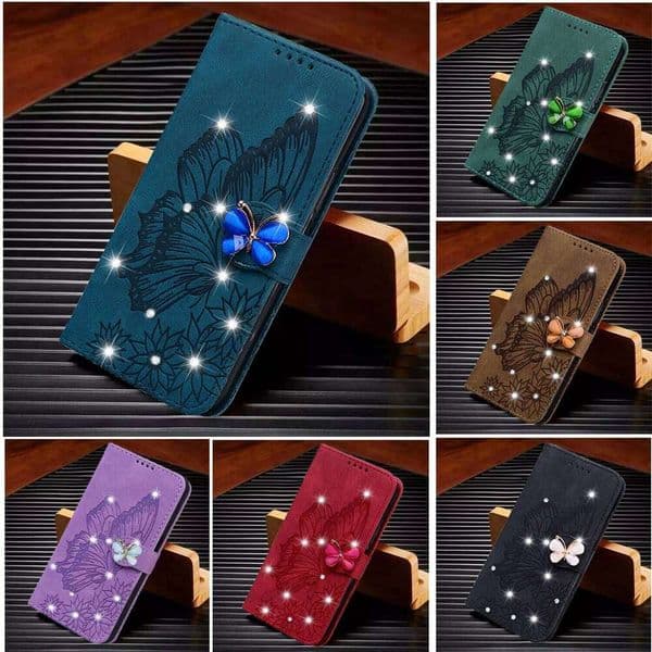 Glitter Leather Wallet Phone Case Book Stand For Xiaomi 14T 13T,Redmi Note 14 13 12 11 10 9 Pro 5G 14C 13C 12S 11S 10C 9A Cover J260205