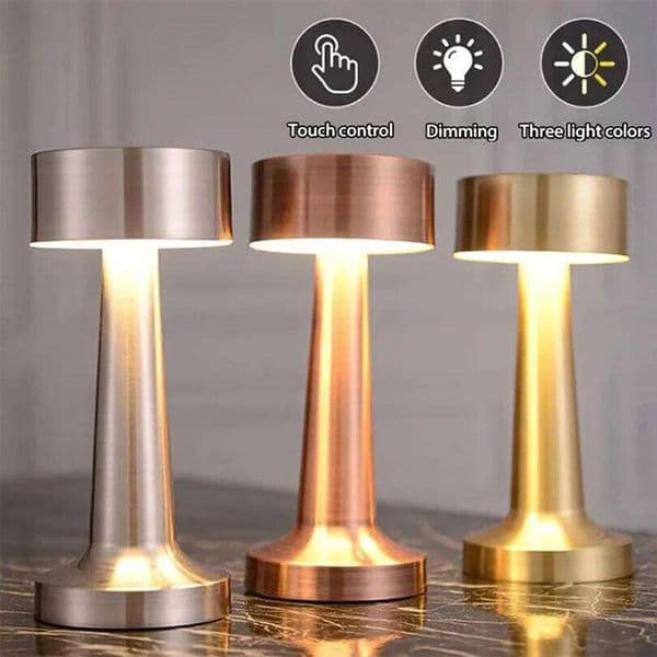 LED Table Lamp usb Rechargeable retro lamp reading Touch Sensor night light bedroom decoration for home room desk H260224 M260303