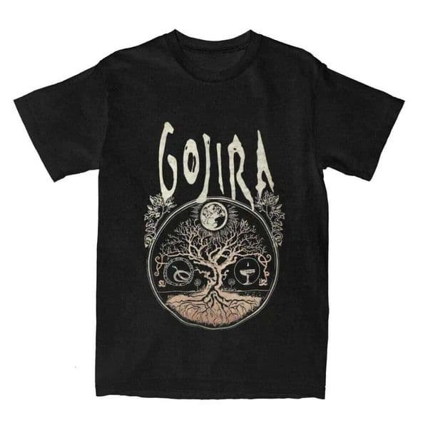 Short Sleeved Round Neck Y2k Tshirt Men Clothing New in Top & Tees Mens T-Shirt Camisetas Gojiras Rock Metal Band Printed L260225