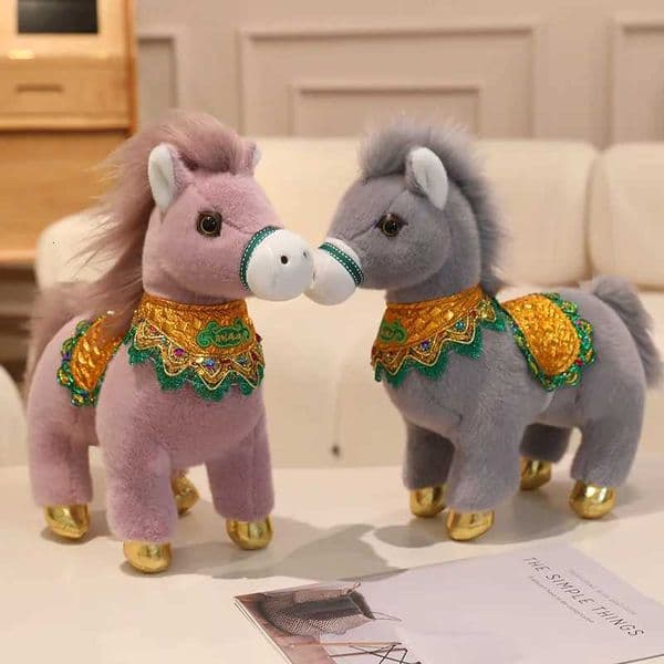Latest Color Horse Plush Toys High Quality Lifelike Standing Doll Pretty Desktop Pets Cute Gift X260225
