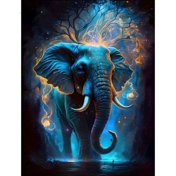 Abstract Blue Elephant Poster and Prints Graffiti Africa Wild Animal Canvas Painting Wall Art Picture for Living Room Home Decor 26H0225