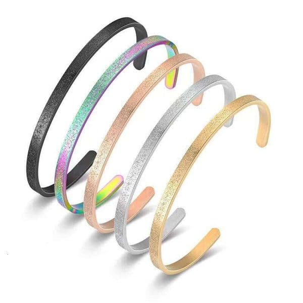 10/20/50pcs Custom Waterproof High Quality Multiple Colors Adjusted C-Shaped Stainless Steel Open Cuff Bangle For Men/Women XJ260224