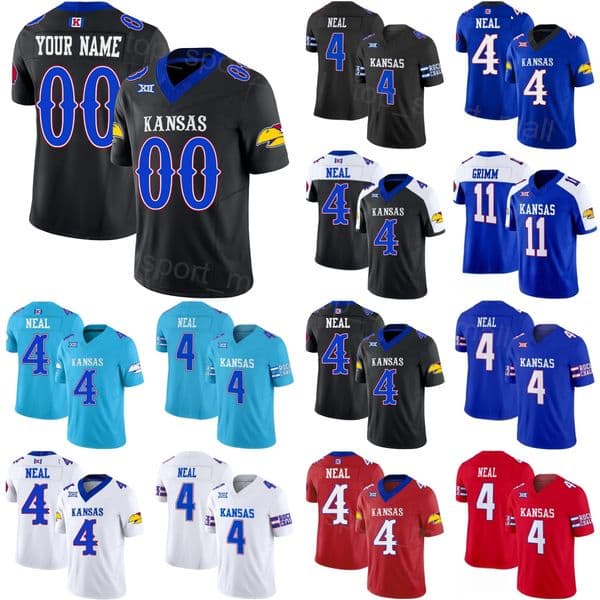 2026 College Kansas Jayhawks Football 88 Boden Groen Jerseys University 10 Levi Wentz 4 Trey Lathan 2 Lyrik Rawls 1 Bangally Kamara 0 Austin Alexander Woman Man Kids