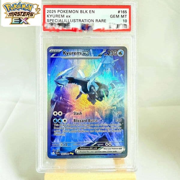 DIY PTCG 2025 BLK EN KYUREM ex SIR165/086 Collection Copy10Points Rating Card Anime Game Gift Toy W260225