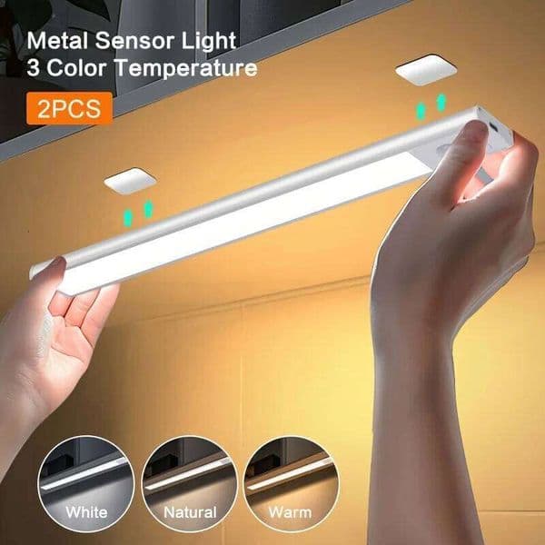 10-50cm LED Motion Sensor Light Night Wireless Lamp USB Battery Rechargeable Wall Under Cabinet For Bedroom Kitchen Lighting H260224