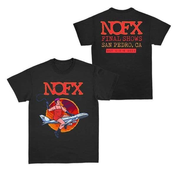 2025 New NOFX Punk Band Album Rock Red Shark Rabbit American Loose Men's and Women's Short Sleeve T-Shirt C260225