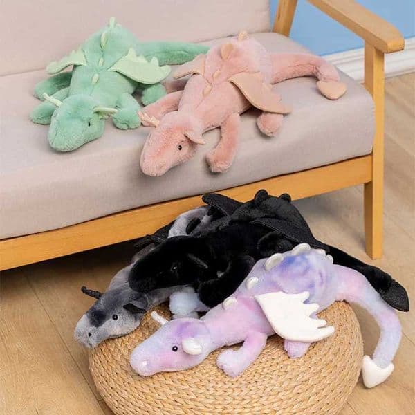 50-100cm Soft Fly Dragon Plush Toy Little Snow Dragon Plush Dinosaur Stuffed Animal Flocked Soft Doll Toys For Kids Gifts X260225