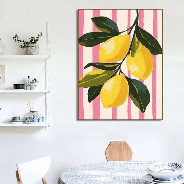 Abstract Fig Lemons Strawberries Peaches Fruit Market Poster Canvas Painting Print Wall Art Picture for Living Room Home Decor 26H0225