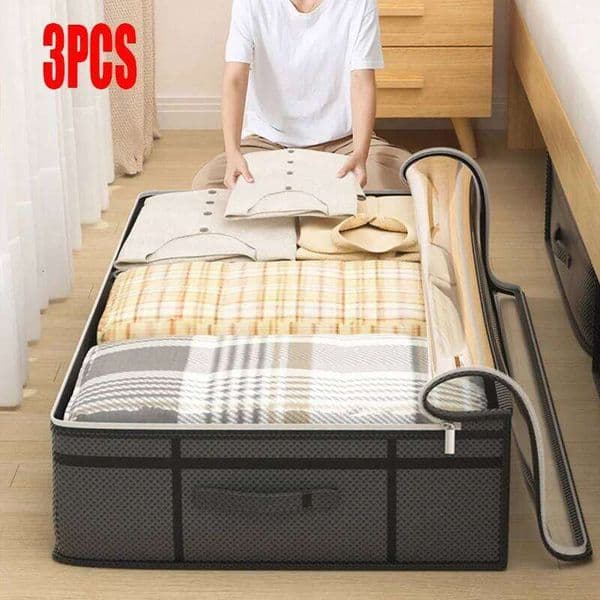1/2PCS foldable non-woven bed bottom Large capacity clothing blanket storage bag Tidy bedroom closet dust space save 26Y0225