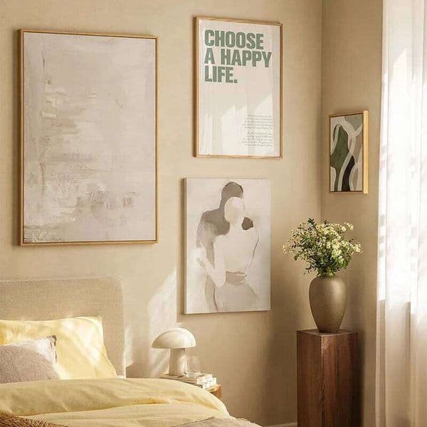 Beige Blossom Lover Minimalist Poster Print Canvas Painting Bohemia Landscape Wall Art Pictures Living Room Modern Decoration 26H0225