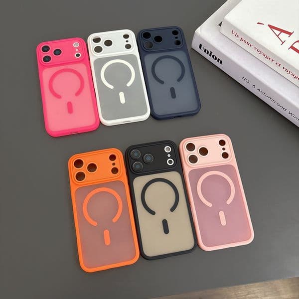 Magnet Wireless Charging Cases For Iphone 17 Air 16 Pro Max 15 14 13 Hybrid Hit Color Frosted Matte Magnetic Fine Hole Hard PC Soft TPU Mobile Phone Back Skin
