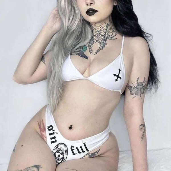 y2k Sexy cross prints Split Bikini Set Spaghetti Women's Swimwear Push Up Hottie Outfit 2000s fashion Summer Two-piece beachwear H260225