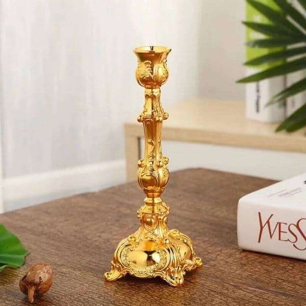 Candlestick, Decoration For Dinner Candlelight Lighting Ins Wind Shooting Background Furniture Decor Vintage Style C260226