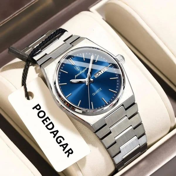 POEDAGAR Top Exquisite Woman Wristwatch Waterproof Luminous Quartz Casual Ladies Watch Date Week Stainless Steel Womens Watches 260206