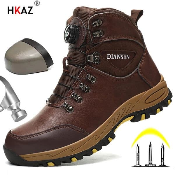 Rotating Button Safety Shoes Men Work Sneakers Indestructible Shoes Puncture-Proof Protective Shoes Work Boots Tactical Boots 260130
