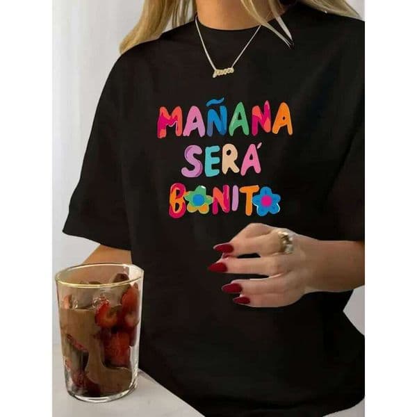 Design Round Neck T Shirt Sleeve Seasons Tee Women's T-Shirt Vintage Print Karol G Manana Sera Bonito Summer Short Sleeved H260226