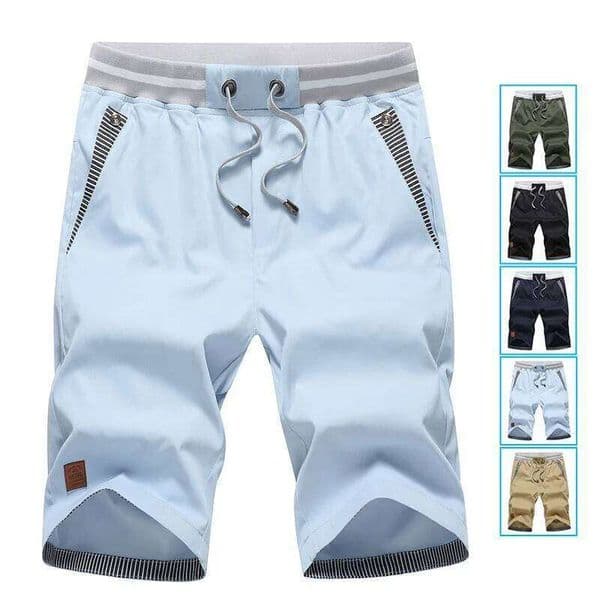 Man Summer Breathable Lightweight Short Pants Fashion Board Casual Elastic Waist Drawstring Beach Shorts H260226