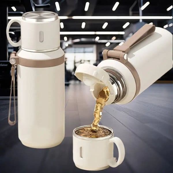 600ml Stainless Steel Coffee Cup Travel Thermal Mug Leak-Proof Thermos Coffee Mug Office Business Style Thermos 260129