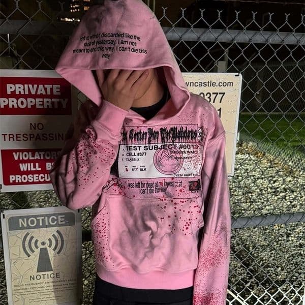 Harajuku Pink Punk Top Quality Hoodies Grunge Oversize Hoodie Hiphop Y2k Casual Streetwear Sweatshirt Tracksuit Men Clothing 260209