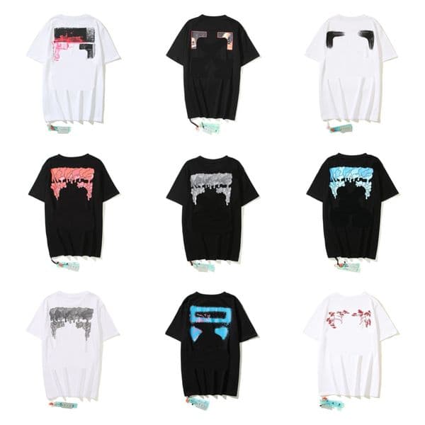 Men's Designer Arrow Pattern T-shirt Casual Fashion High Quality Version Patchwork Tees Tops High Street Hip Hop Graffiti Short Sleeve Shirt Summer