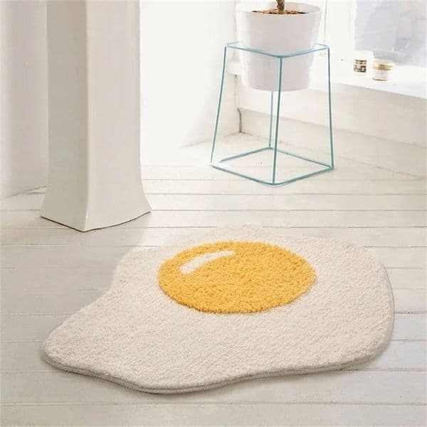 Cashmere Imitation Wool Poached Egg Rug for Bedroom Anti-slip Floor Mat Ins Nordic Doormat Soft Comfortable Door Home Carpet 260129ww