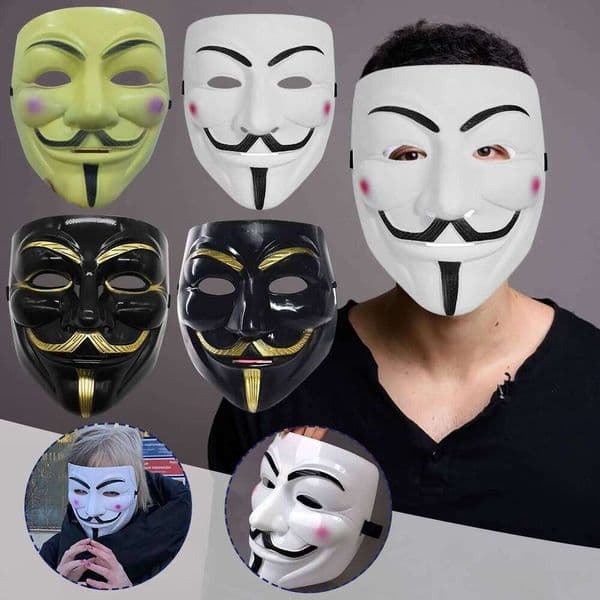 1PCS Anonymous Guy V for Vendetta Thick Matte Plastic Party Cosplay Costume Halloween Fancy Dress Adult Masque Mask 26W0226