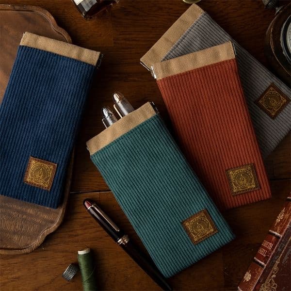 NATAMI fountain pen pouch Pencil Bag for Men Women Holder 3 Slots Pen Pouch Retro Fountain Pens Case Holder Organizer Box 260203ww