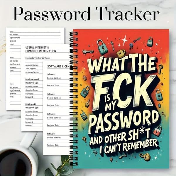 Funny Password Tracker Notebook What The FCK Is My Internet Organizer 70 Pages Keeper Journal for Adults 260202