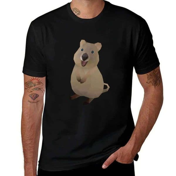 Quokka Polygon Art funny dark humor with prints man t shirts graphic T-Shirt C260226