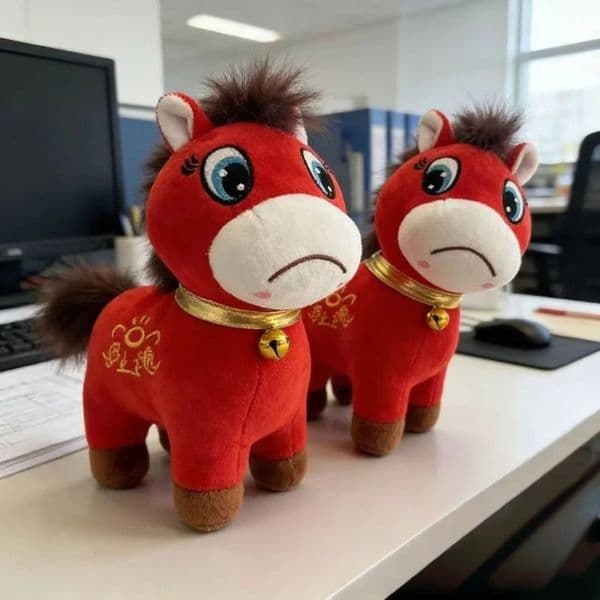 2026 Plush Toy Sad Horse Plush Doll Exclusive Resonance For Working People Horse Doll Stuffed Toy Year Gift 260203BJ