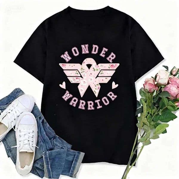 We Wear Graphic T Shirts Coquette Pink Breast Cancer Awareness Women T-shirt Wonder Tees C260226