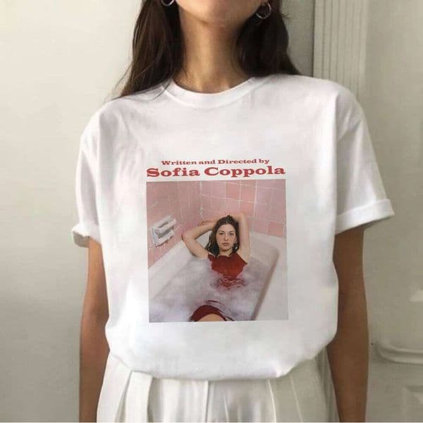 Sofia Coppola wrote and directed a retro-patterned minimalist T-shirt aesthetic. Unisex, all-season streetwear top. H260226