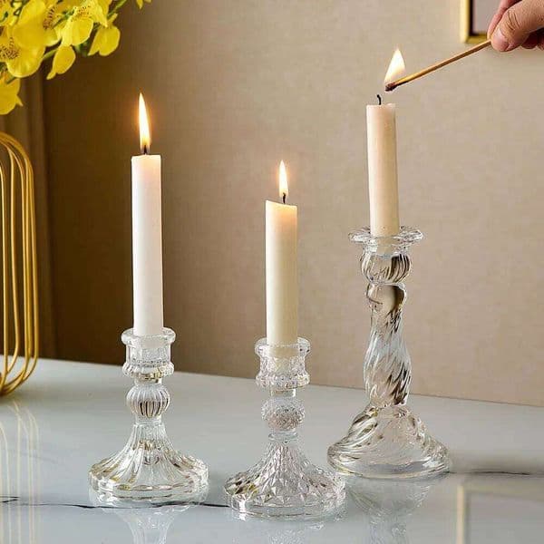Novelty Glass Holder Nordic Decor Candlestick Romantic Candle Stand Desk Accessories Wedding Centerpieces Ornament Gifts C260226