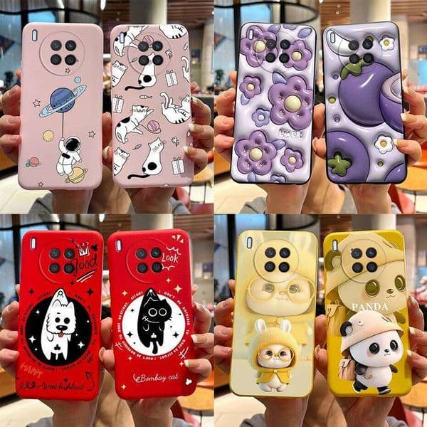 Honor 50 on Huawei Nova 8i Phone Case Cute Rabbit Panda Painted Soft Back Cover For Honor50 Lite Nova8i Capa J260205