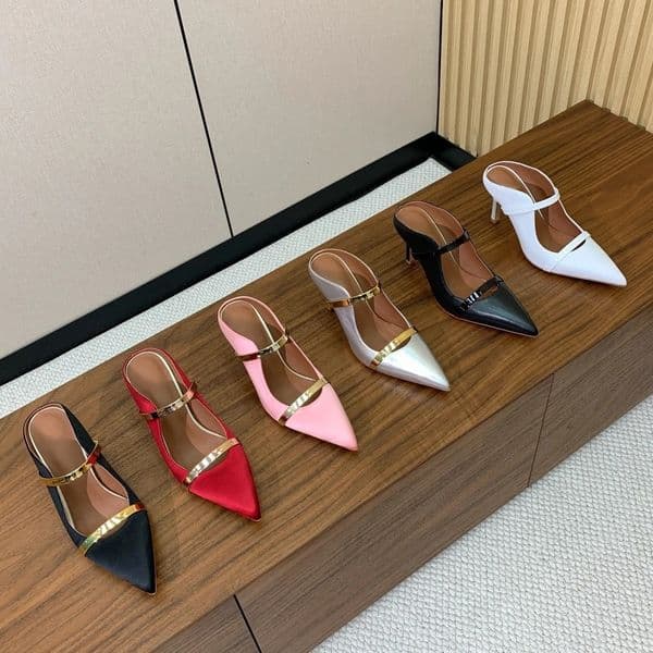 European and American style Baotou slippers for women summer leather pointed fashion high heels beach shoes sandals 260126BANJIA