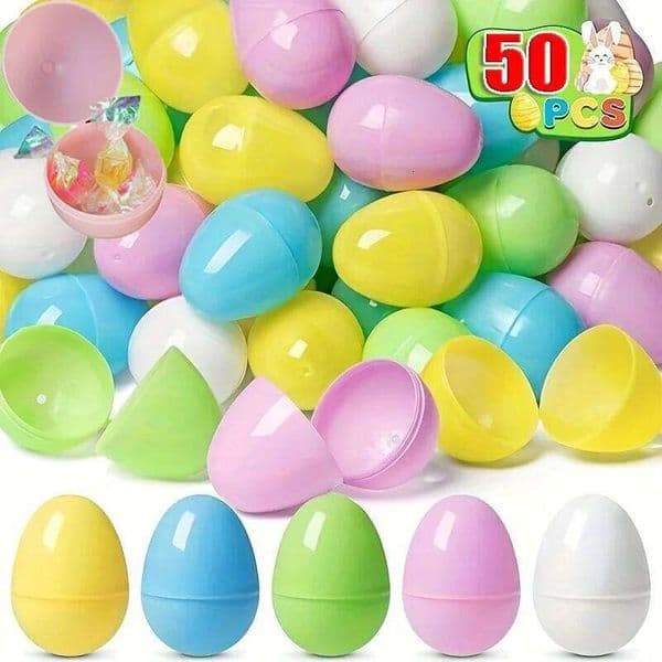 10-50PCS Eggs Fillable Plastic Egg Kids Toy Colorful Gift Packaging Box Easter Party Hunt Game DIY Craft Supplies 26Y0226