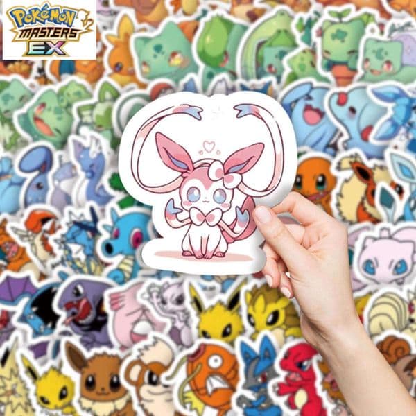 100 Cartoon Pokmon Pikachu Stickers for Notebook, Guitar, Water Cup, Phone, Tablet Decoration - Wholesale W260226