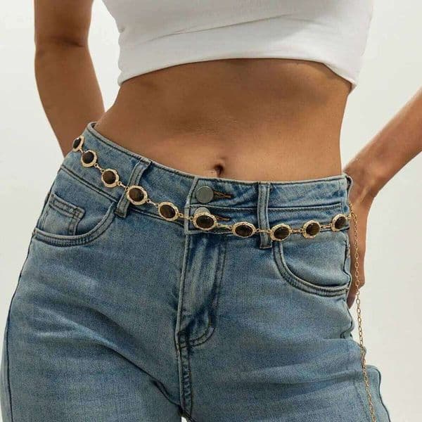 Salircon Vintage Punk Irregular Geometry Metal Waist Women 2026 New Trend Belly Belt Chain Dress Jean Waistband Jewelry Y260226