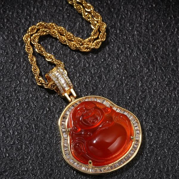 Pendant Necklaces Uwin Buddha With Baguette Cubic Zircon Hiphop Necklace Tennis Chain Hip Hop Punk Jewelry