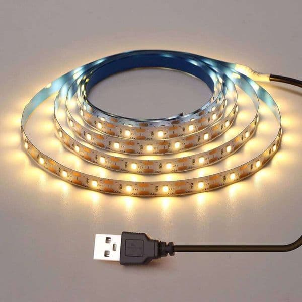 5V 1M 2M 3M 4M 5M USB Cable Power LED strip light SMD 3528 Christmas desk Decor lamp tape For TV Background Lighting Z260227