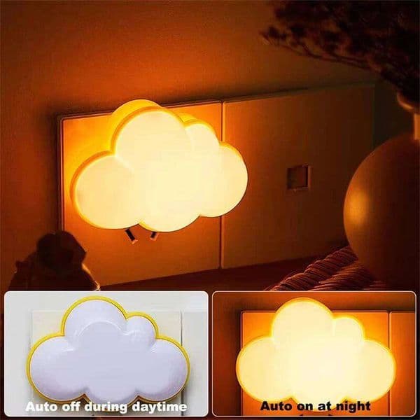 LED Smart Motion Sensor Lights Plug In Auto On/Off Cloud for Kids Bedroom Stair Hallway Study Bedhead Night Lamps Z260226